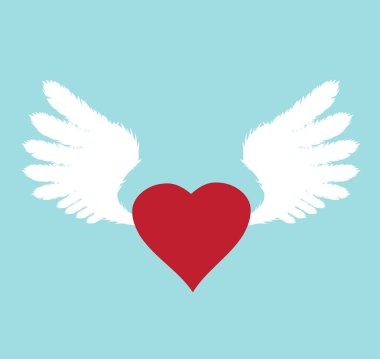 Kalp ile vektör kanatları
