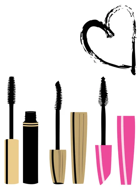 Vector mascara brushes — Stock Vector