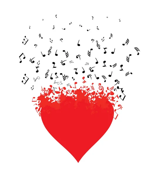 Векторное музыкальное сердце — стоковый вектор