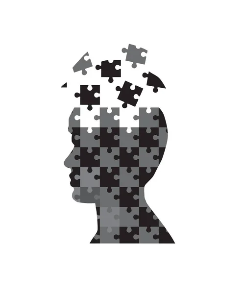 Man head puzzle — Stock Vector