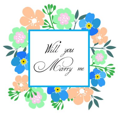 Vektör evlenir misin kartı