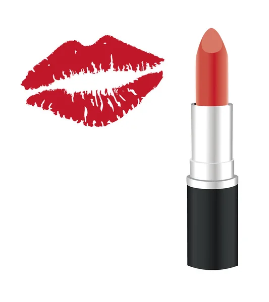 Vector lipstick kiss — Stock Vector