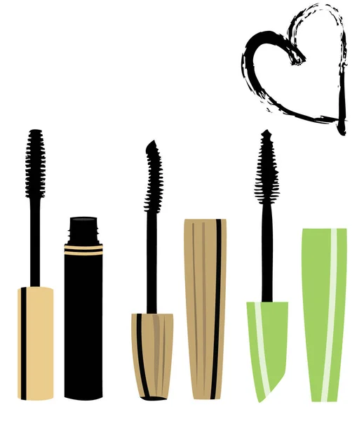 Vector mascara brushes — Stock Vector