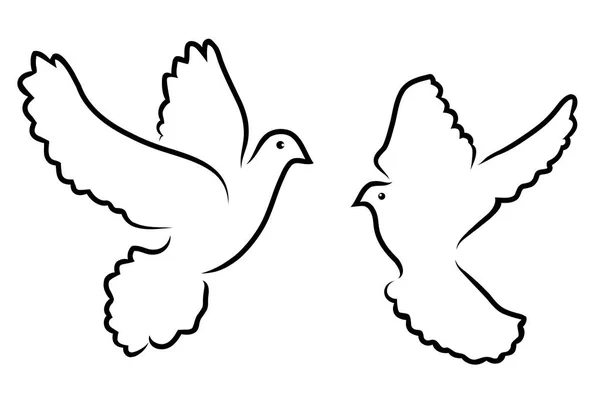 Silhouettes de colombes vectorielles — Image vectorielle