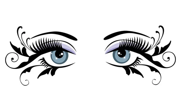 Μπλε φλοράλ μάτια — Διανυσματικό Αρχείο