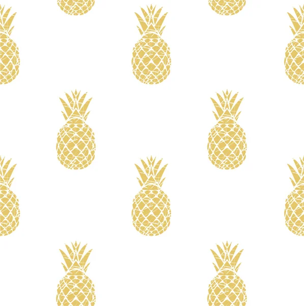 Vector de piña inconsútil dorado — Archivo Imágenes Vectoriales