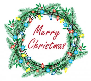 vektör Noel çelenk