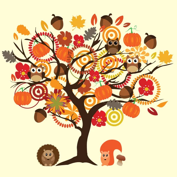 Vektor hösten träd — Stock vektor