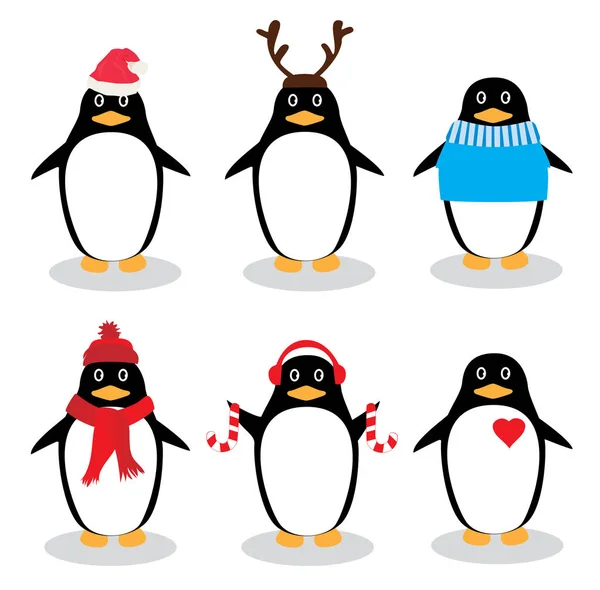 Vector divertidos pingüinos — Vector de stock