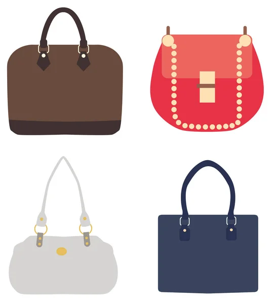Vector ladies handbags — Stock Vector