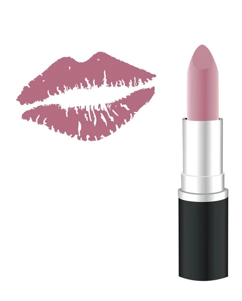 Vector Lipstick Kiss — Stock Vector