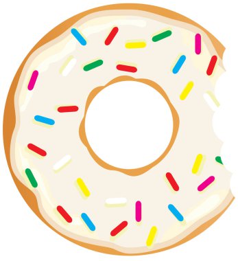 Vektör Donut ağız lokma ile