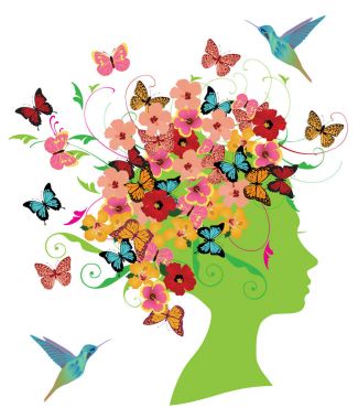 Vektör bahar kadın