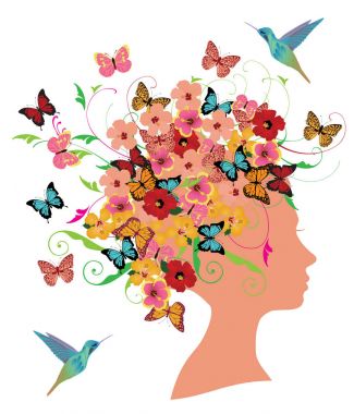 Vektör bahar kadın