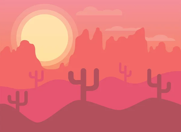 Vector Desert Landscape — Stock Vector