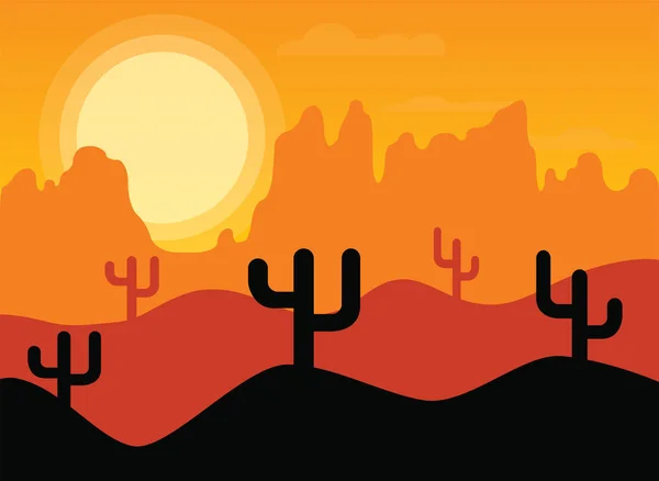 Vector desierto paisaje — Archivo Imágenes Vectoriales