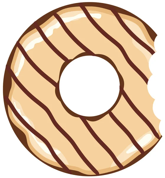Vector Donut met een hapje van de mond — Stockvector