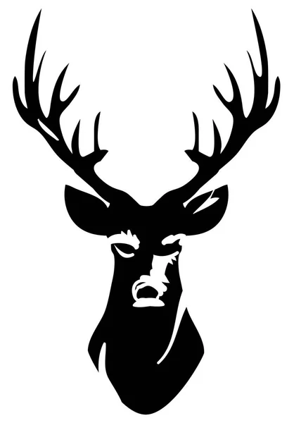 Vector Deer Head Silhouette — Stock Vector