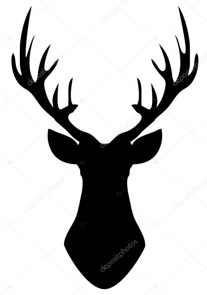 Vector Deer Head Silhouette