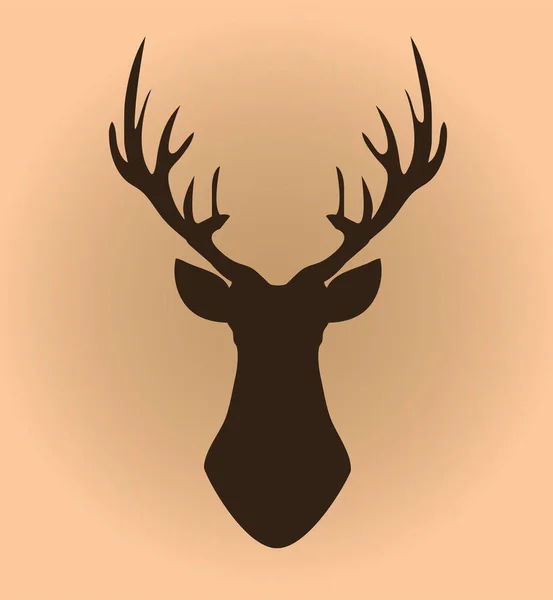 Silueta de cabeza de ciervo vectorial — Archivo Imágenes Vectoriales