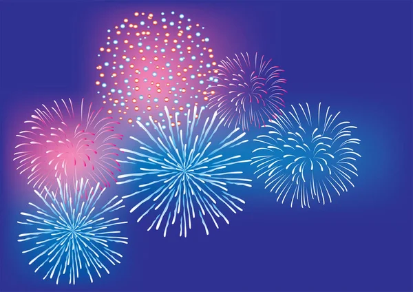 Vector Fireworks Background — Stock Vector