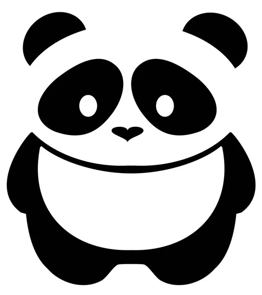 Vektor Illustration Des Niedlichen Pandabären Silhouette Logo Design Vorlage Lustige — Stockvektor