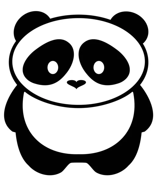 Vektor Illustration Des Niedlichen Pandabären Silhouette Logo Design Vorlage Lustige — Stockvektor