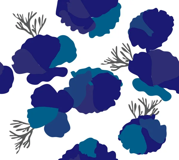 Vector flores azules — Vector de stock