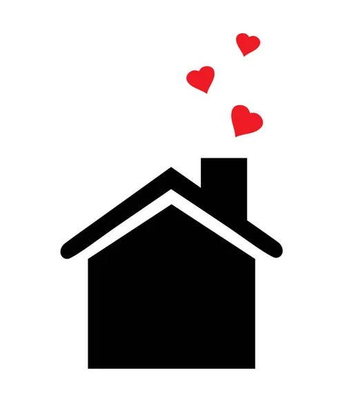 Векторний значок будинку з серцями — стоковий вектор