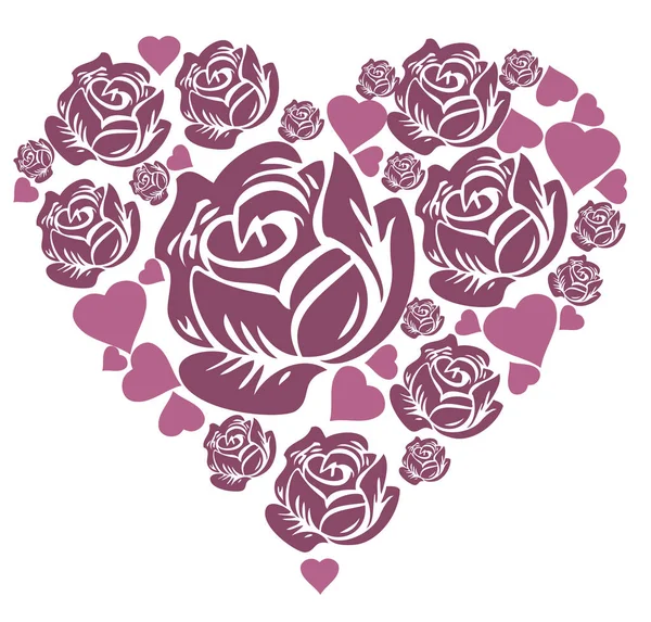 Illustration Vectorielle Coeur Rose Vintage Coeur Isolé Sur Fond Blanc Vecteur En Vente