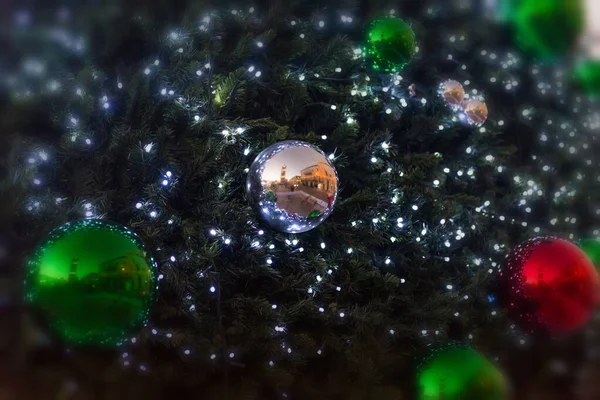 Christmas ball tree in old Jaffa - Tel Aviv, Israel — Stock Photo, Image