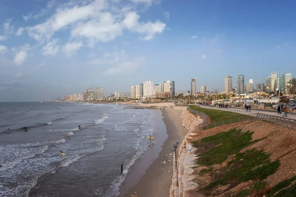 Tel Aviv, İsrail Liman ve şehir manzarası eski Jaffa 'dan