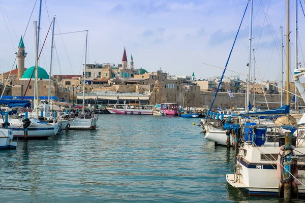AKKO, Acre barcos de la ciudad vieja ISRAEL — Foto de Stock