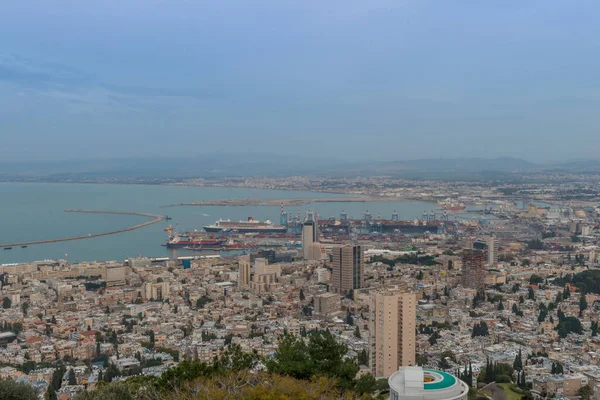 Vista Haifa Desde Jardín Bahai — Foto de Stock