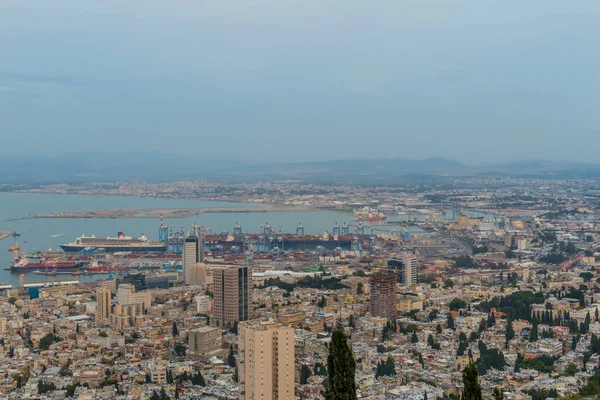Visa Haifa Från Bahai Trädgården — Stockfoto