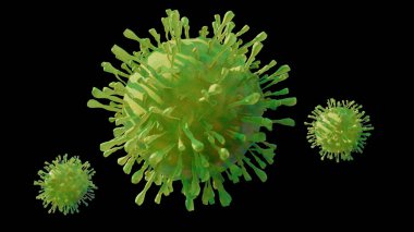 Corona virüsü covid 19, 3D illüstrasyon, görüntüleme