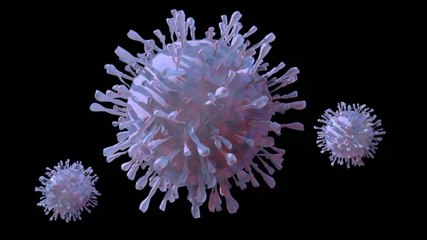 Corona virüsü covid 19, 3D illüstrasyon, görüntüleme