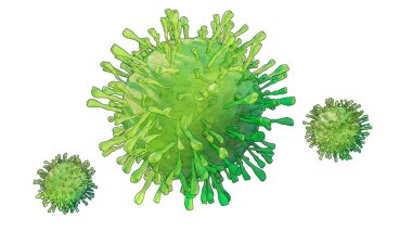 Corona virüsü covid 19, 3D illüstrasyon, görüntüleme