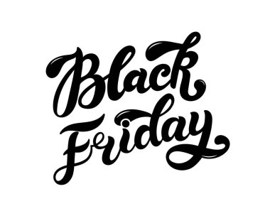 Kara Cuma. El çizimi harfler. Kara Cuma Satışı için poster (poster). Vektör illüstrasyonu