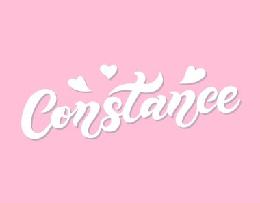 Constance. Kadın ismi. El çizimi harfler. Vektör çizimi. Doğum günü afişi için en iyisi