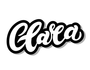 Clara mı? Kadın ismi. El çizimi harfler. Vektör çizimi. Doğum günü afişi için en iyisi