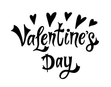 Sevgililer Günü. El çizimi harfler. Vektör çizimi. Sevgililer Günü tasarımı veya kartları için en iyi pankart.