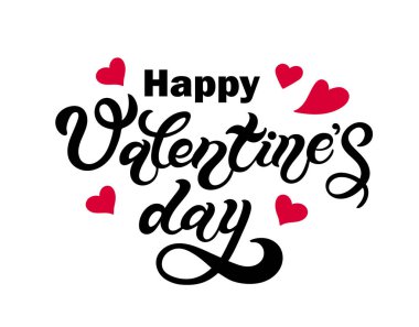 Sevgililer Günün kutlu olsun. El çizimi harfler. Vektör çizimi. Sevgililer Günü tasarımı veya kartları için en iyi pankart.