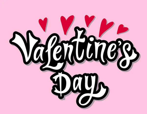 Día San Valentín Letras Dibujadas Mano Ilustración Vectorial Mejor Banner — Vector de stock