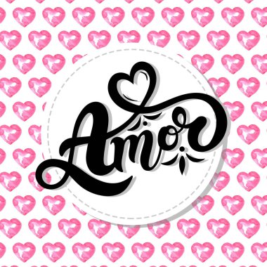 Aşkım. Portekizce aşk. Suluboya romantik geçmişi olan el yazması harfler. Geçmişinde kalpler ve diğer aşk unsurları var. Düğün ya da Sevgililer Günü tasarımı için mükemmel bir logo