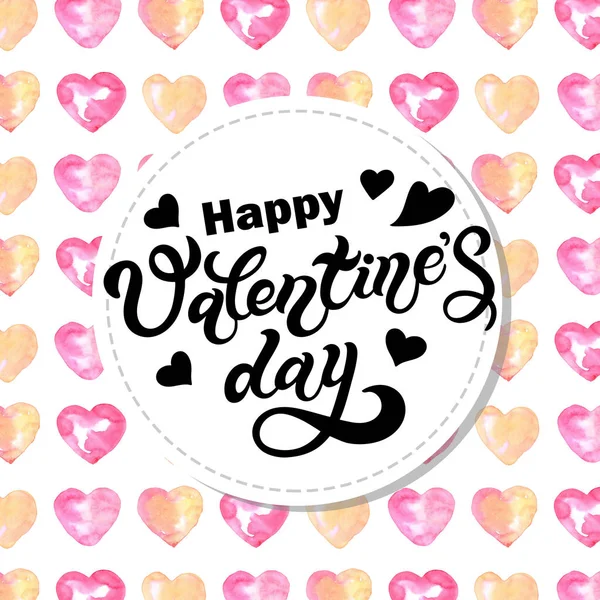 Sevgililer Günün kutlu olsun. Suluboya romantik geçmişi olan el yazması harfler. Geçmişinde kalpler ve diğer aşk unsurları var. Sevgililer Günü ya da Düğün Sancağı