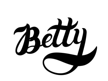 Betty. Woman's name. Hand drawn lettering. Vector illustration. Best for Birthday banner