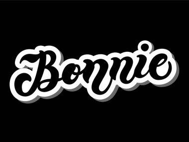 Bonnie. Woman's name. Hand drawn lettering. Vector illustration. Best for Birthday banner