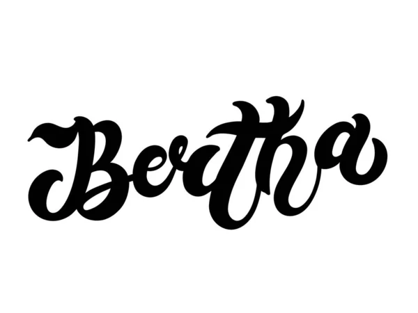 Bertha Woman Name Hand Drawn Lettering Vector Illustration Best Birthday — Stock vektor