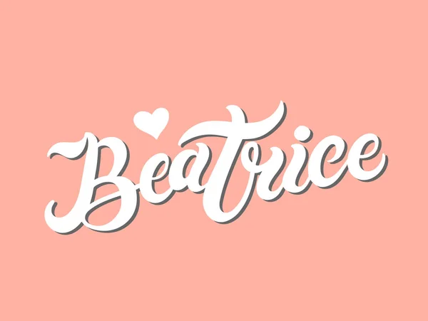 Beatrice Woman Name Hand Drawn Lettering Vector Illustration Best Birthday — 스톡 벡터